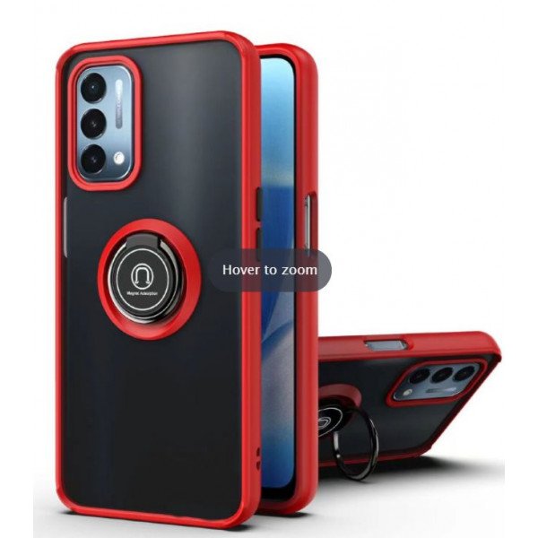 Wholesale Tuff Slim Armor Hybrid Ring Stand Case for Nord N200 5G (T-MOBILE, METRO BY T-MOBILE) (Red)